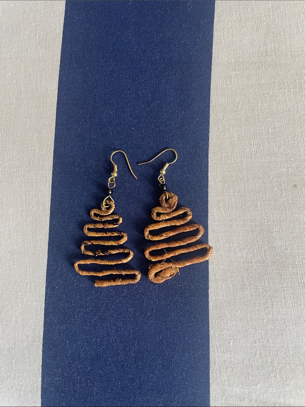 Handcrafted Brown Spiral Drop Earrings - Women Jewelry